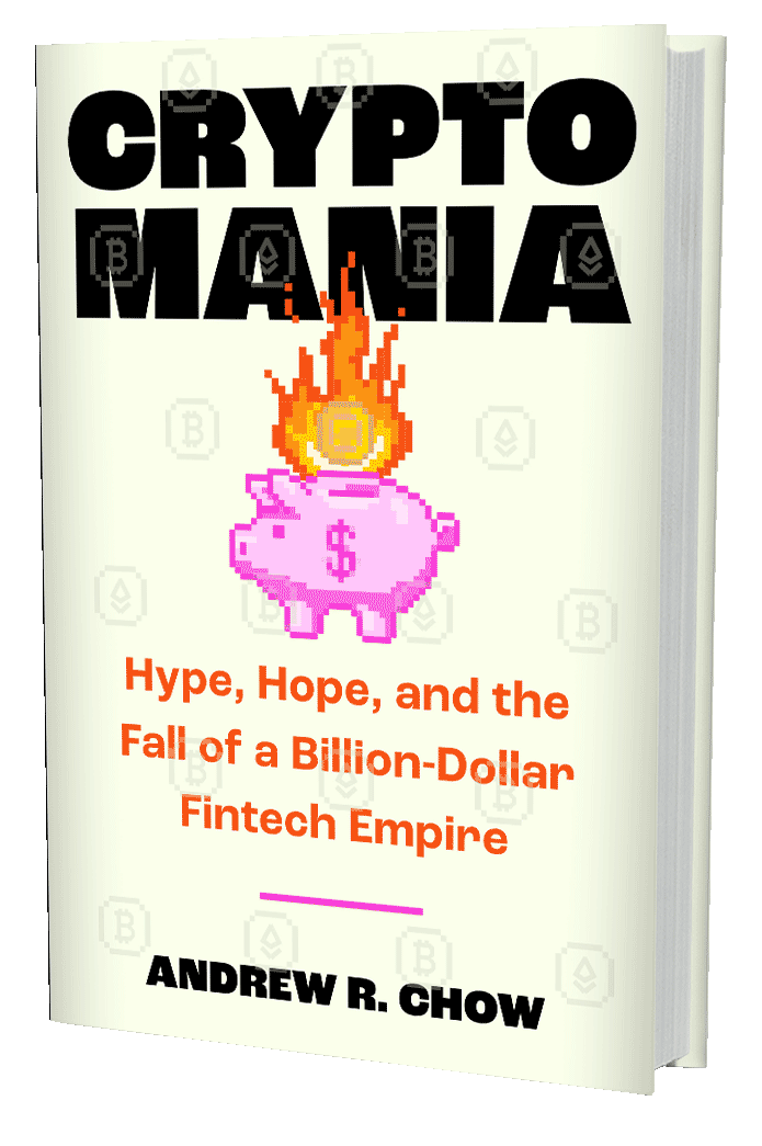 Cryptomania: Hype, Hope, and the Fall of FTX's Billion-Dollar Fintech Empire (book cover)